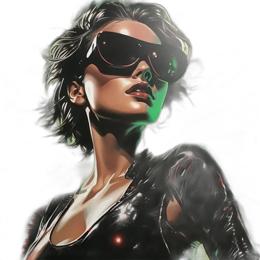 comic book art, cyberpunk, photorealistic, concept art transparent PNG cut-out