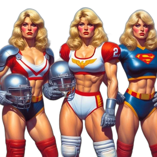 comic book art, concept art, fantasy art, three transparent PNG cut-out