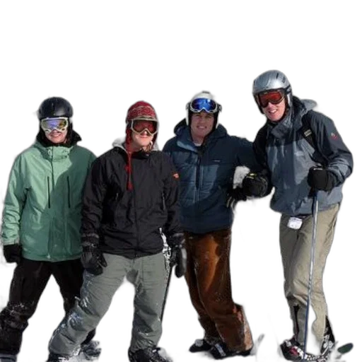 staff, jacket, hat, snow transparent PNG cut-out