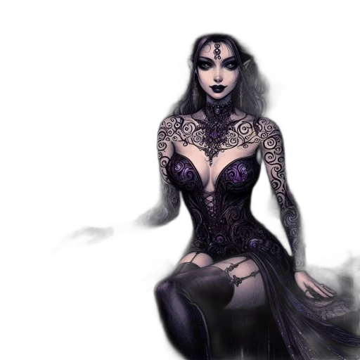 dress, fantasy art, concept art, comic book art transparent PNG cut-out