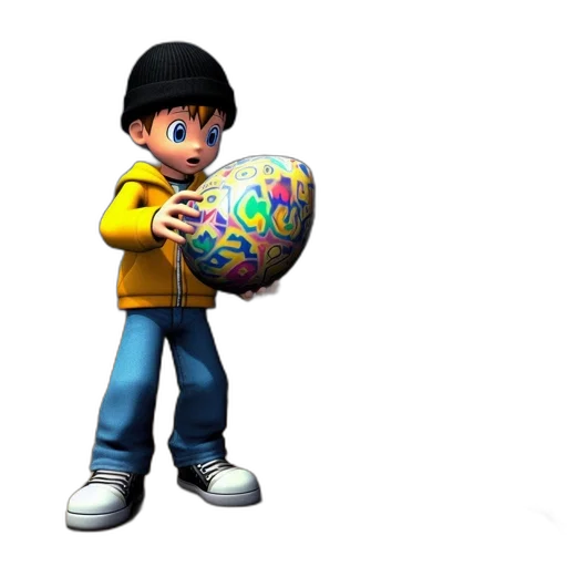 staff, jacket, weapon, 3d render transparent PNG cut-out