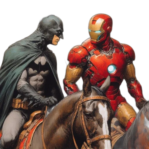 comic book art, concept art, batman, iron transparent PNG cut-out