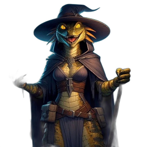 dragon, mask, staff, fantasy art transparent PNG cut-out