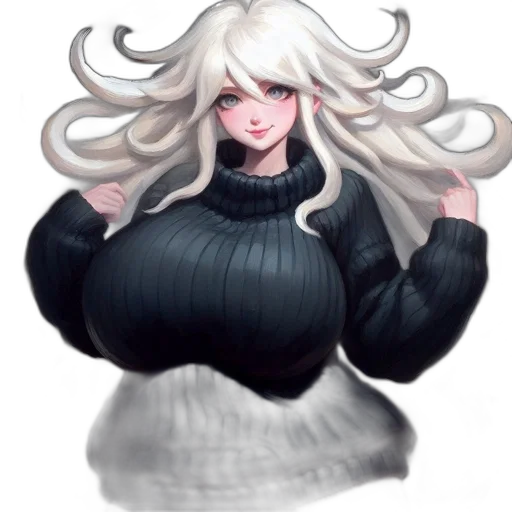 dress, jacket, hair, creature transparent PNG cut-out