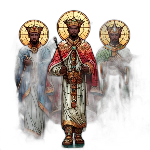 concept art, fantasy art, three, figures transparent PNG cut-out