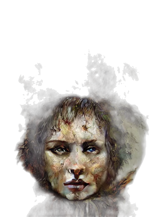 face, mask, hair, creature transparent PNG cut-out