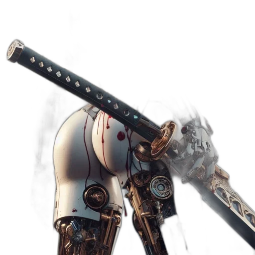 weapon, sword, robot, staff transparent PNG cut-out