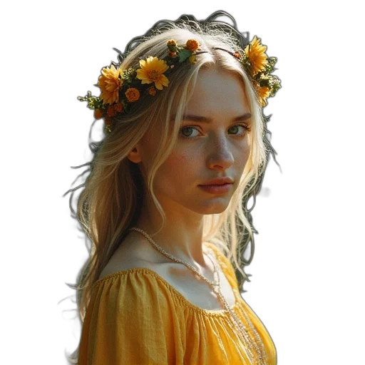 crown, dress, flower, jewelry transparent PNG cut-out