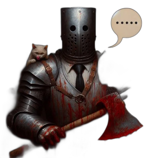 robot, mask, sword, staff transparent PNG cut-out