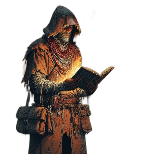 staff, jacket, mask, weapon transparent PNG cut-out