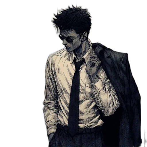 jacket, mask, staff, face transparent PNG cut-out