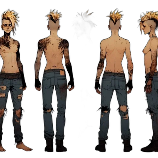 concept art, comic book art, cartoon, anime transparent PNG cut-out