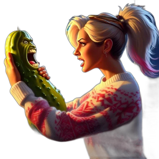 weapon, food, face, creature transparent PNG cut-out