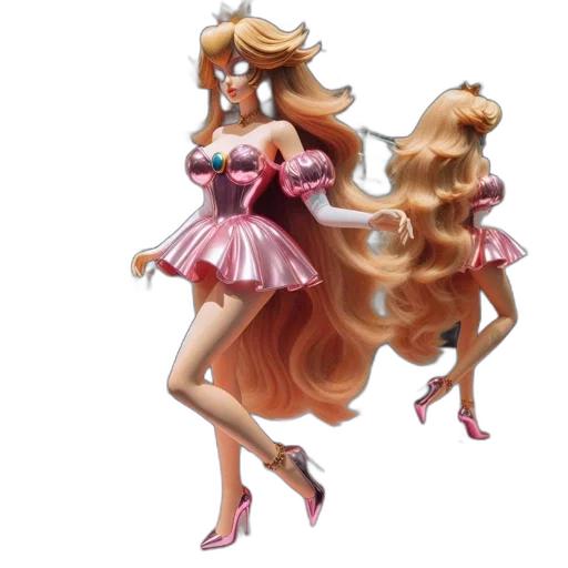 dress, hair, concept art, 3d render transparent PNG cut-out