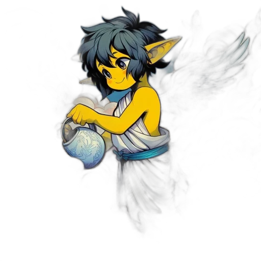 dragon, staff, mask, fantasy art transparent PNG cut-out
