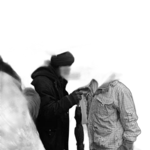 jacket, hat, staff, mask transparent PNG cut-out