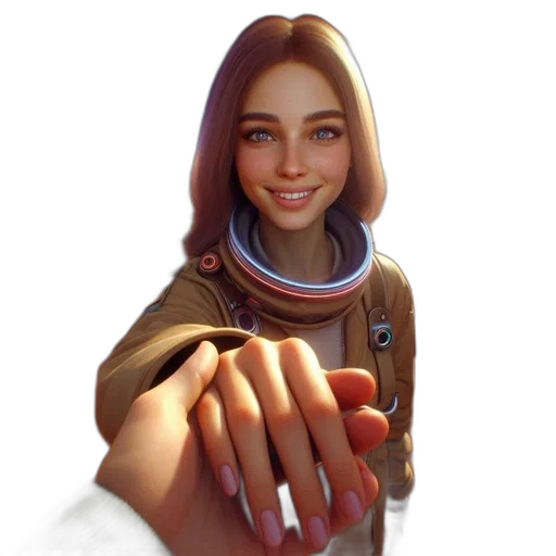 jacket, jewelry, face, staff transparent PNG cut-out