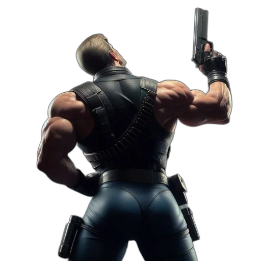weapon, jacket, staff, robot transparent PNG cut-out