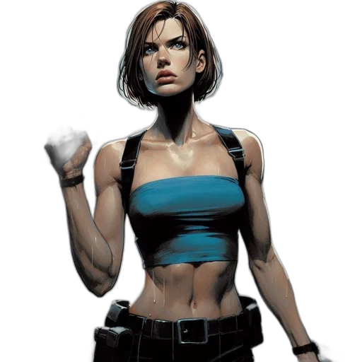 comic book art, concept art, cyberpunk, photorealistic transparent PNG cut-out
