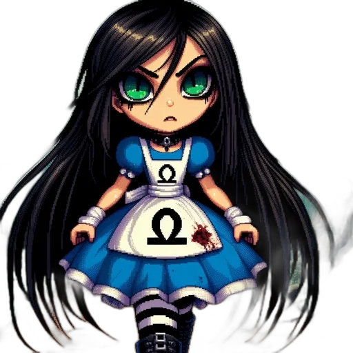 dress, staff, anime, pixel art transparent PNG cut-out