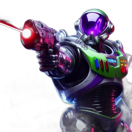 weapon, robot, 3d render, concept art transparent PNG cut-out
