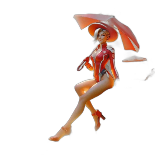 umbrella, 3d render, concept art, photorealistic transparent PNG cut-out