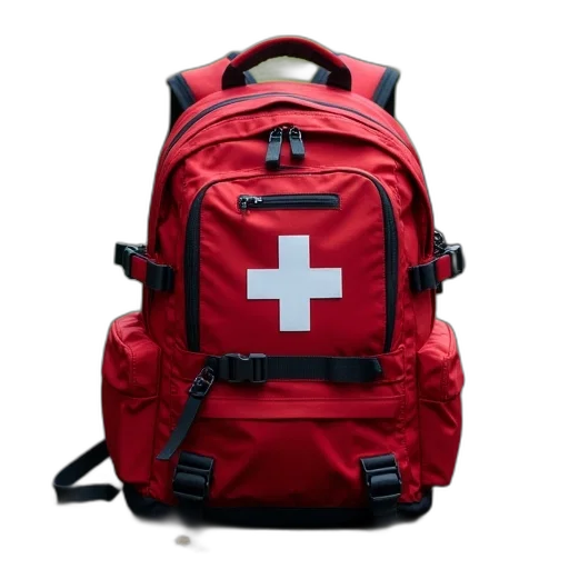 jacket, 3d render, emergency, backpack transparent PNG cut-out
