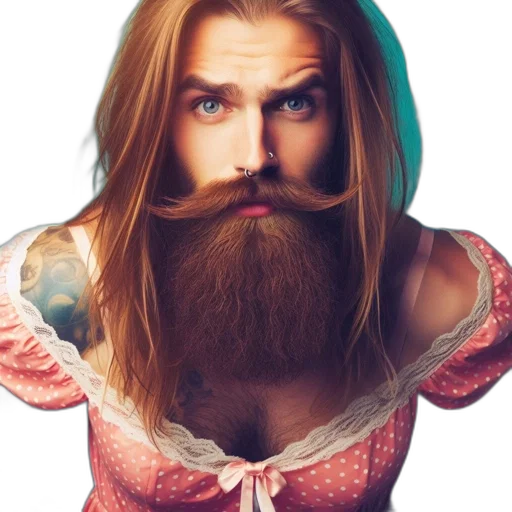 hair, face, dress, photorealistic transparent PNG cut-out