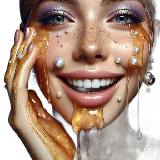 face, jewelry, photorealistic, 3d render transparent PNG cut-out