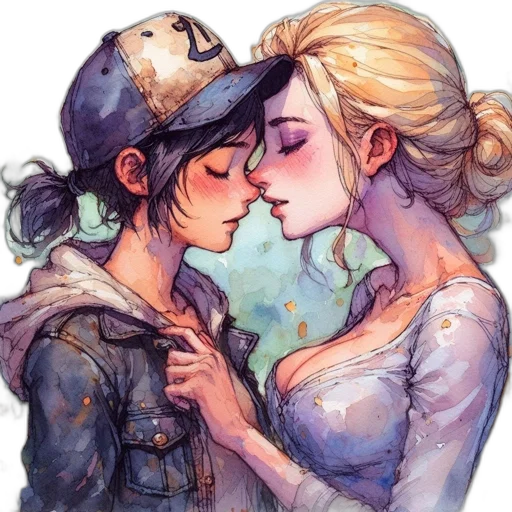hat, watercolor, comic book art, anime transparent PNG cut-out