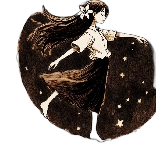 dress, staff, hair, anime transparent PNG cut-out