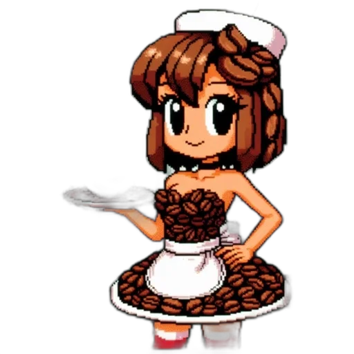 dress, staff, food, pixel art transparent PNG cut-out
