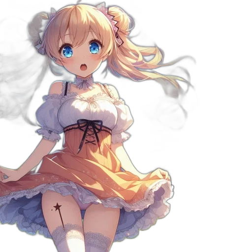 dress, robot, face, staff transparent PNG cut-out