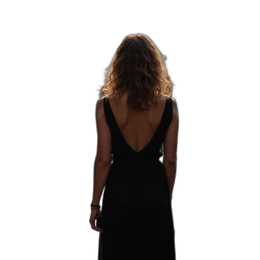dress, hair, staff, jewelry transparent PNG cut-out