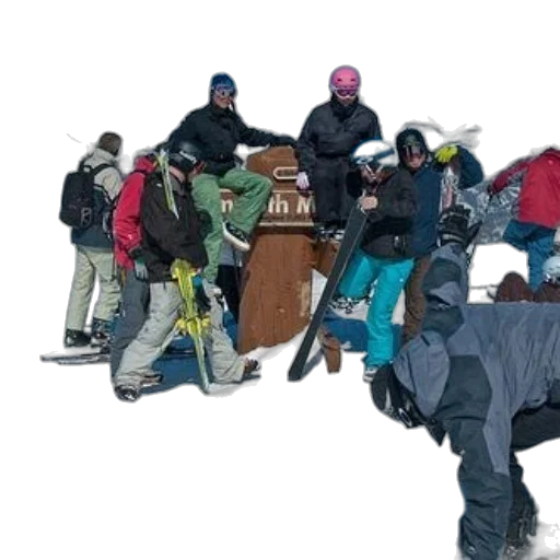 jacket, staff, furniture, snow transparent PNG cut-out