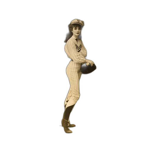 staff, woman, vintage, baseball transparent PNG cut-out