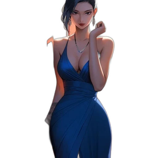 dress, jewelry, staff, concept art transparent PNG cut-out