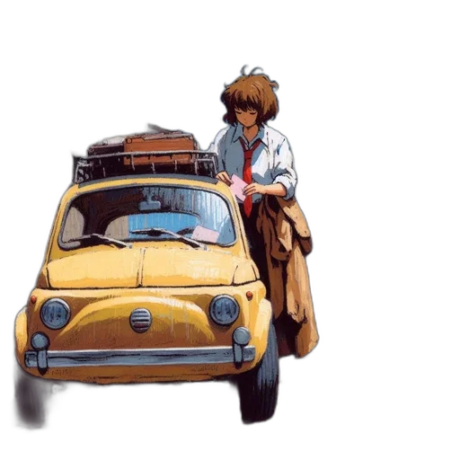 car, jacket, umbrella, concept art transparent PNG cut-out