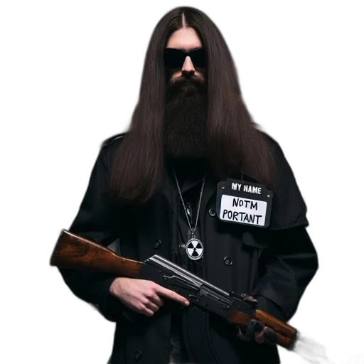 jacket, weapon, staff, hair transparent PNG cut-out