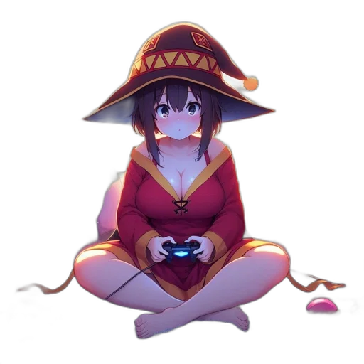 hat, staff, weapon, dress transparent PNG cut-out