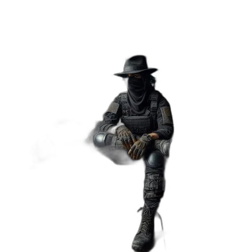 hat, jacket, weapon, staff transparent PNG cut-out