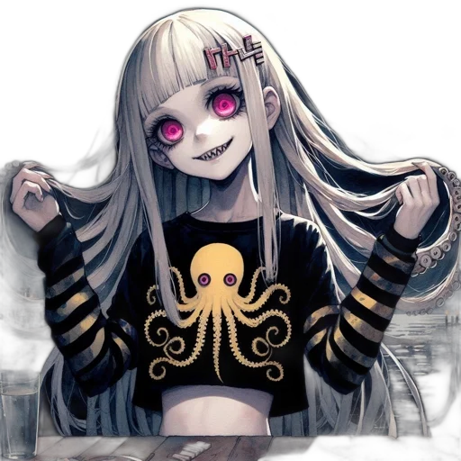creature, mask, hair, robot transparent PNG cut-out