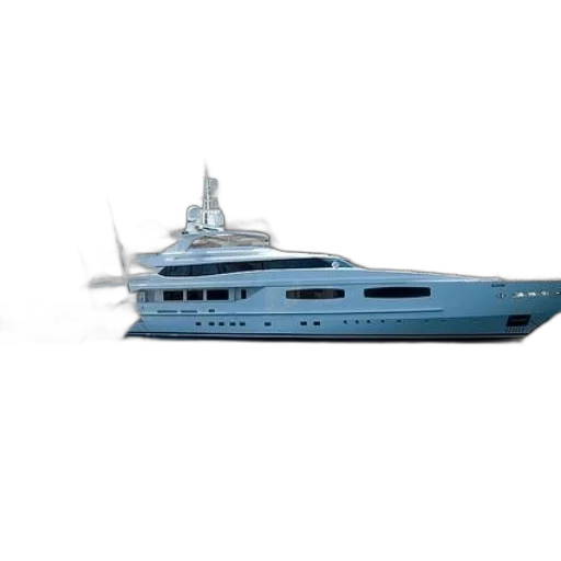 3d render, luxurious, white, yacht transparent PNG cut-out