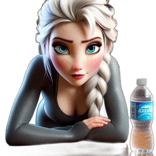 bottle, dress, hair, concept art transparent PNG cut-out