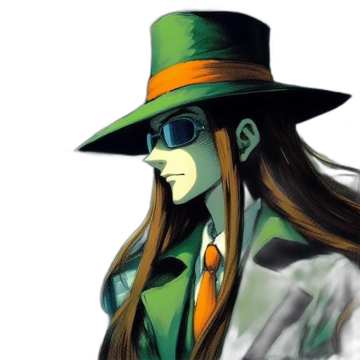 hat, jacket, mask, staff transparent PNG cut-out