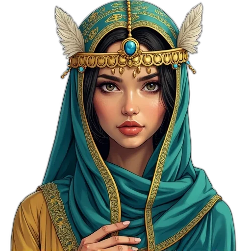 jewelry, face, crown, staff transparent PNG cut-out