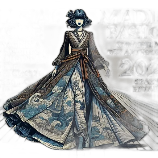 dress, concept art, comic book art, fantasy art transparent PNG cut-out