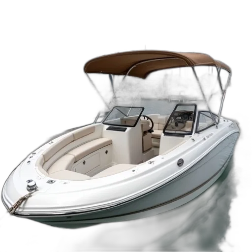 photorealistic, 3d render, white, speedboat transparent PNG cut-out