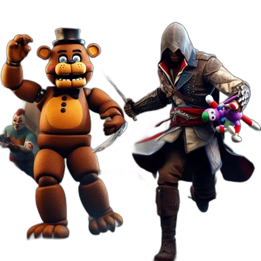 concept art, 3d render, pixel art, armed transparent PNG cut-out