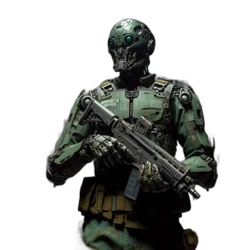 robot, weapon, mask, face transparent PNG cut-out